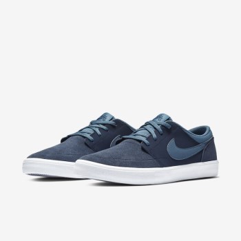 Nike SB Solarsoft Portmore II - Férfi Deszkás Cipő - Obszidián/Fehér/Fehér